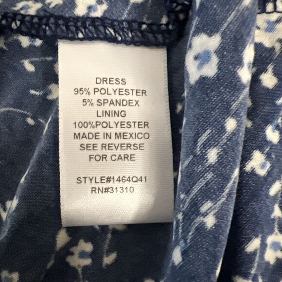 Fortune + Ivy Dress Womens Large Blue Floral Spaghetti Strap Flair Stitch Fix - Picture 8 of 14